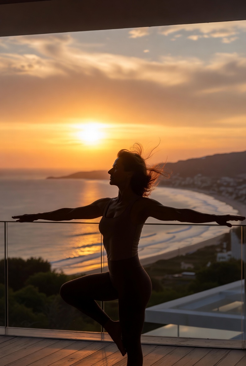 Illustration showing attentive posture and balanced breathing